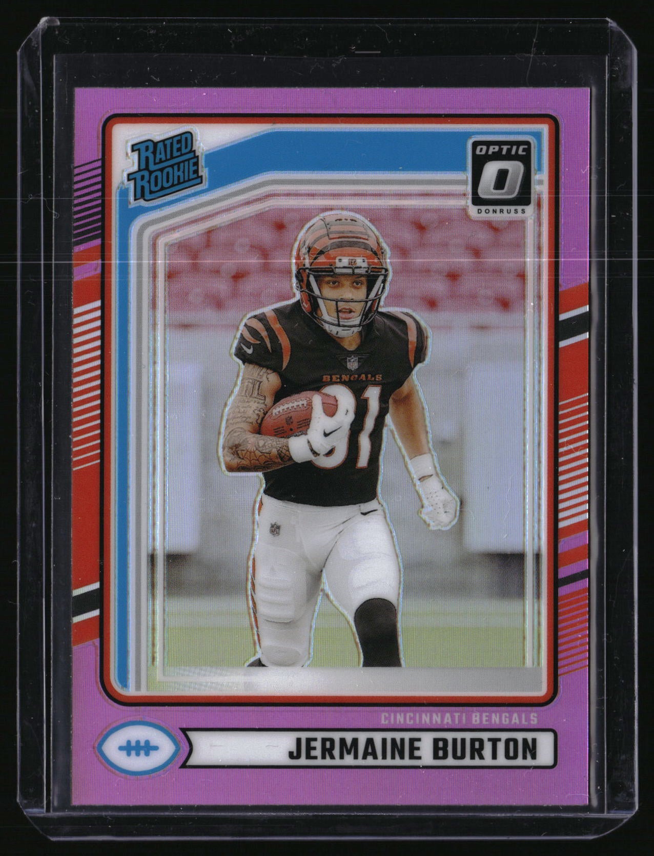 2024 Donruss #368 Jermaine Burton Optic Rated Rookies Preview Pink