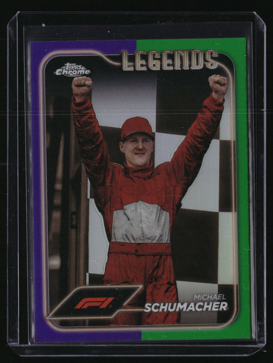 2024 Topps Chrome Formula 1 #192 Michael Schumacher Purple / Green Refractors