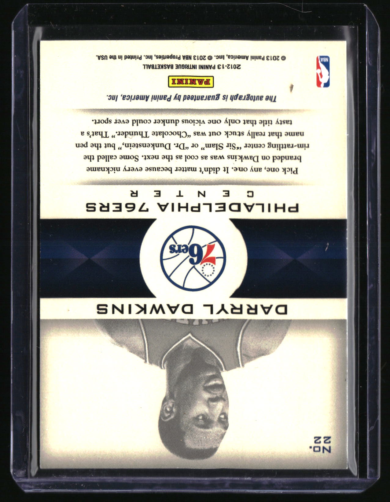 2012-13 Panini Intrigue Darryl Dawkins Immortalized Autographs/199