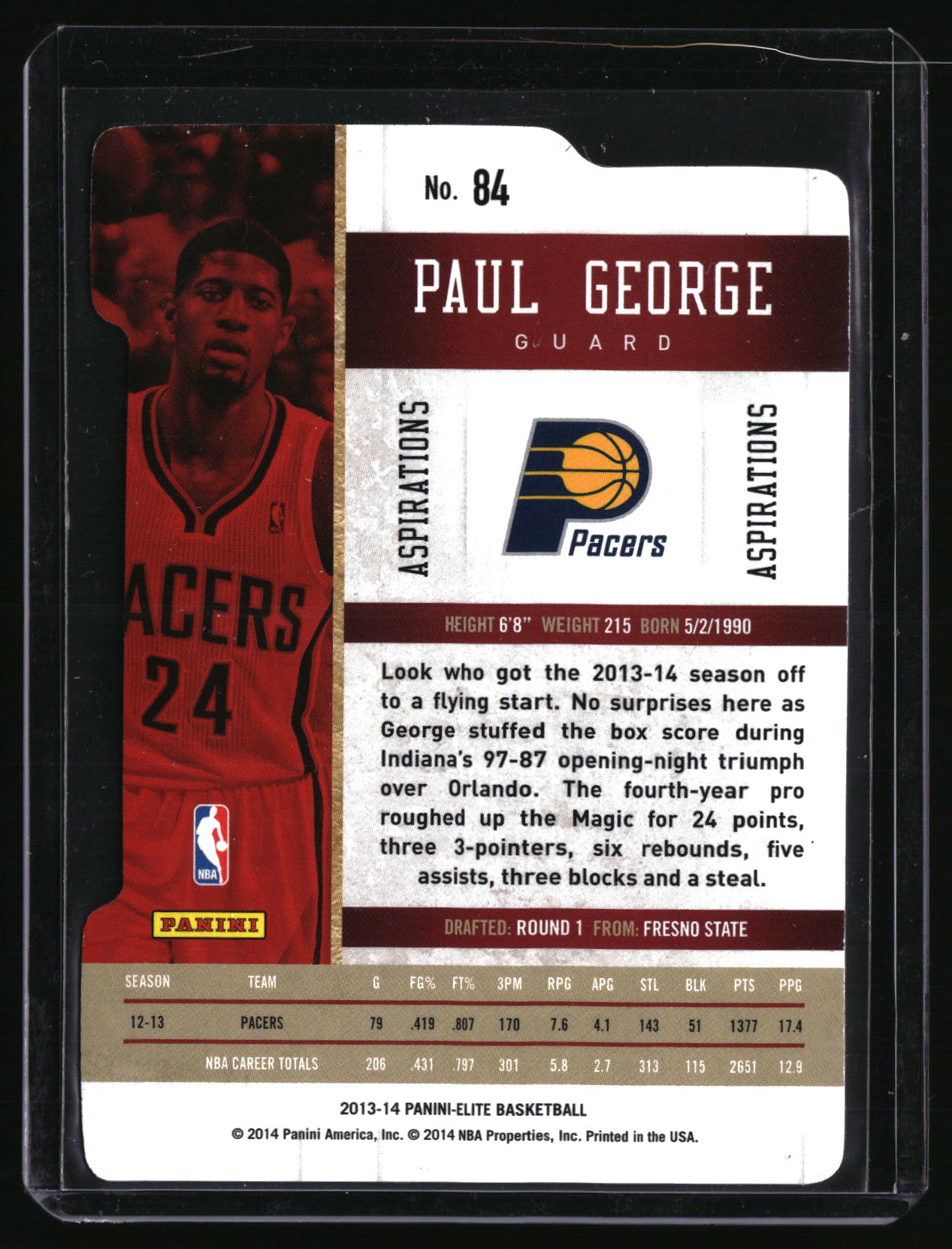 2013-14 Panini Elite #84 Paul George Die-Cut /76