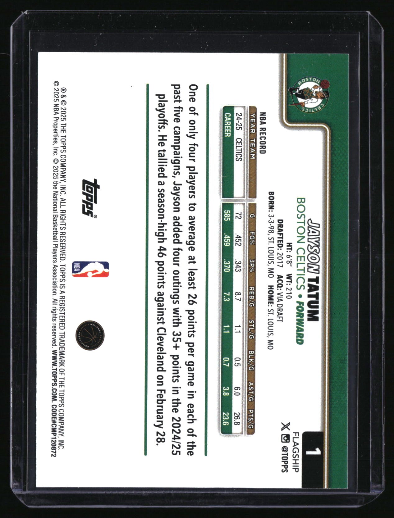 2025-26 Topps #1 Jayson Tatum Disco