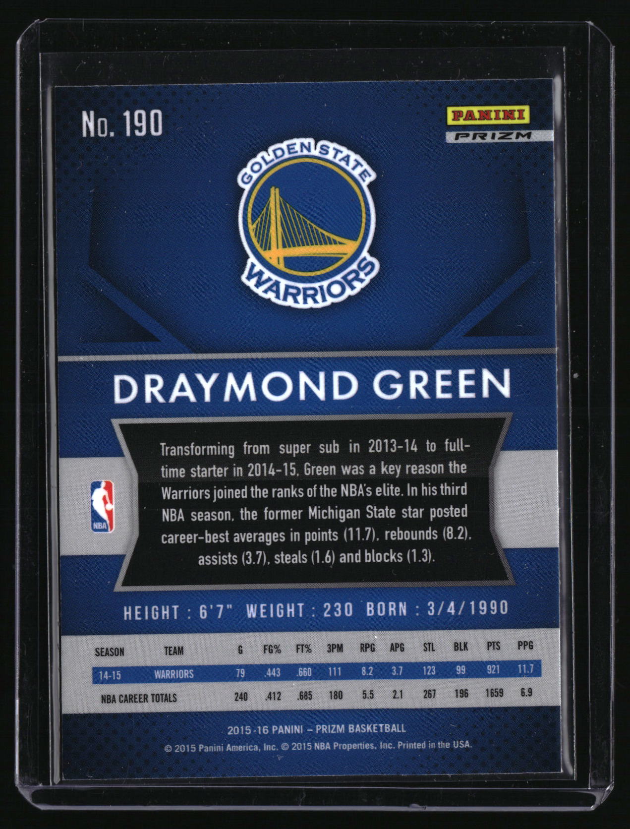 2015-16 Panini Prizm #190 Draymond Prizm Silver Wave