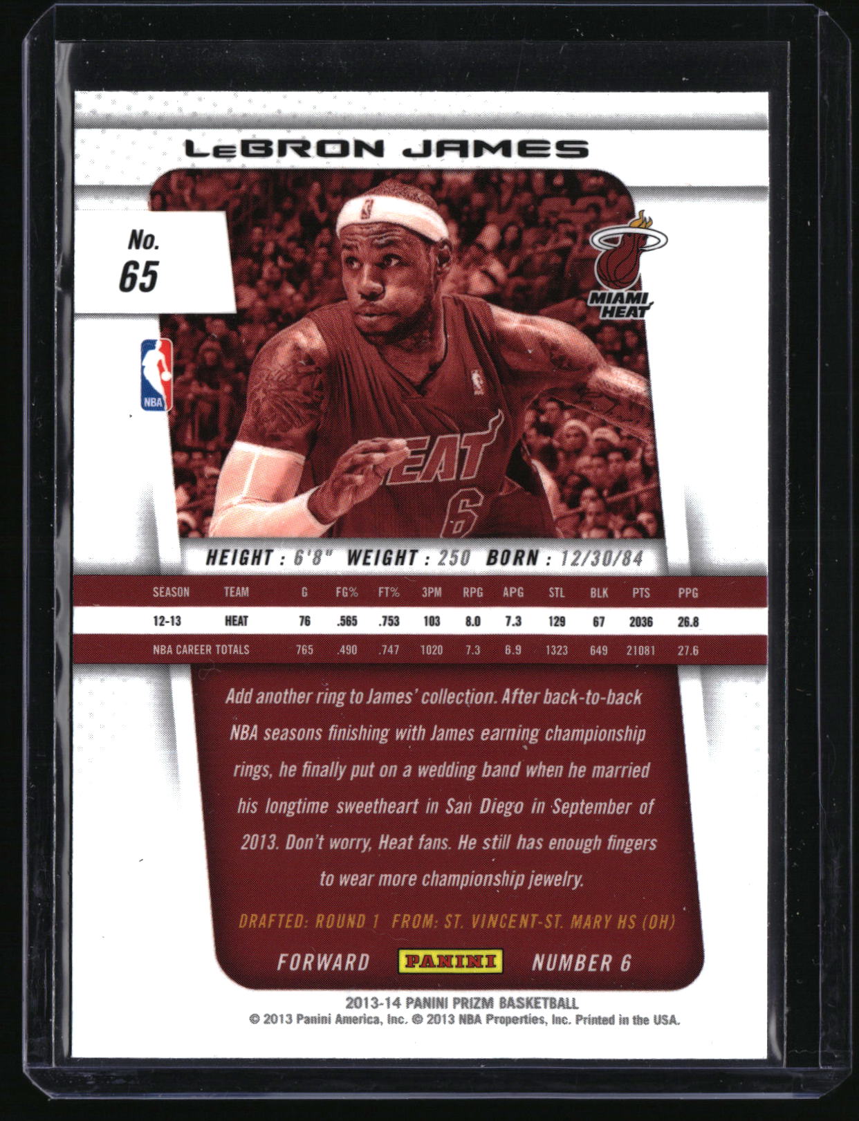 2013-14 Panini Prizm #65 LeBron James