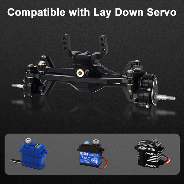 NJORA +5mm Diamond Portal Axles with Lay Down Servo Mount & Links for 1/18 TRX4M