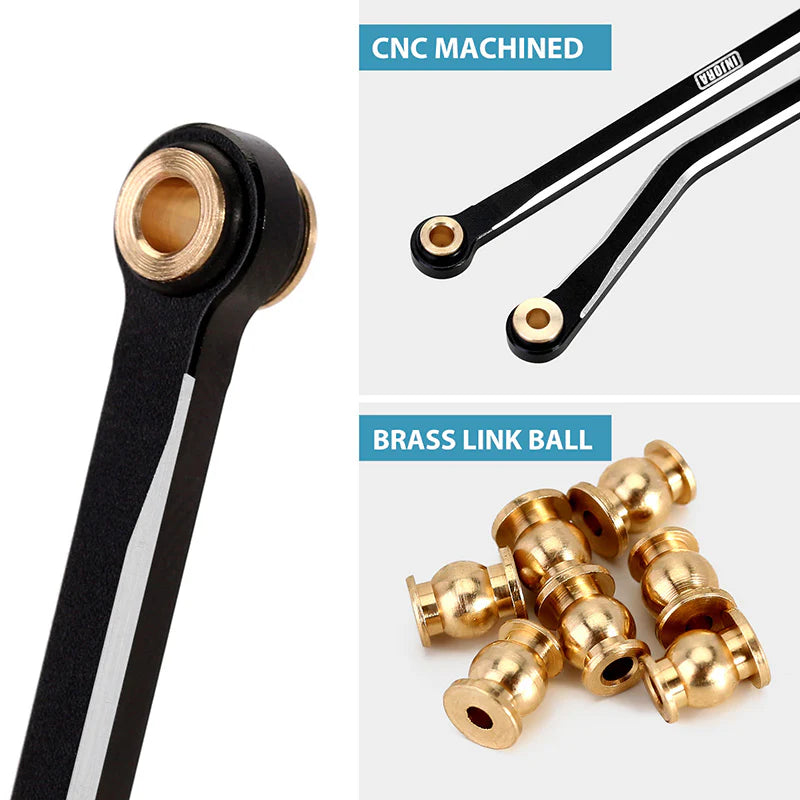 INJORA Aluminum High Clearance Chassis Links Set for 1/18 TRX4M Defender Bronco