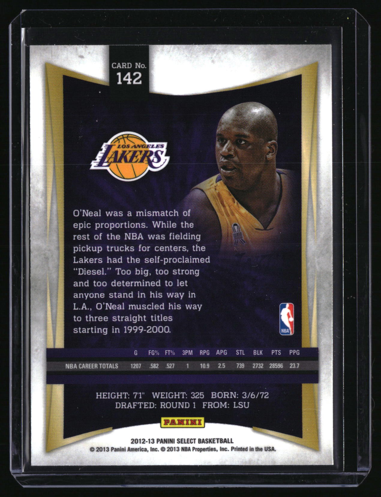 2012-13 Panini Select #142 Shaquille O'Neal