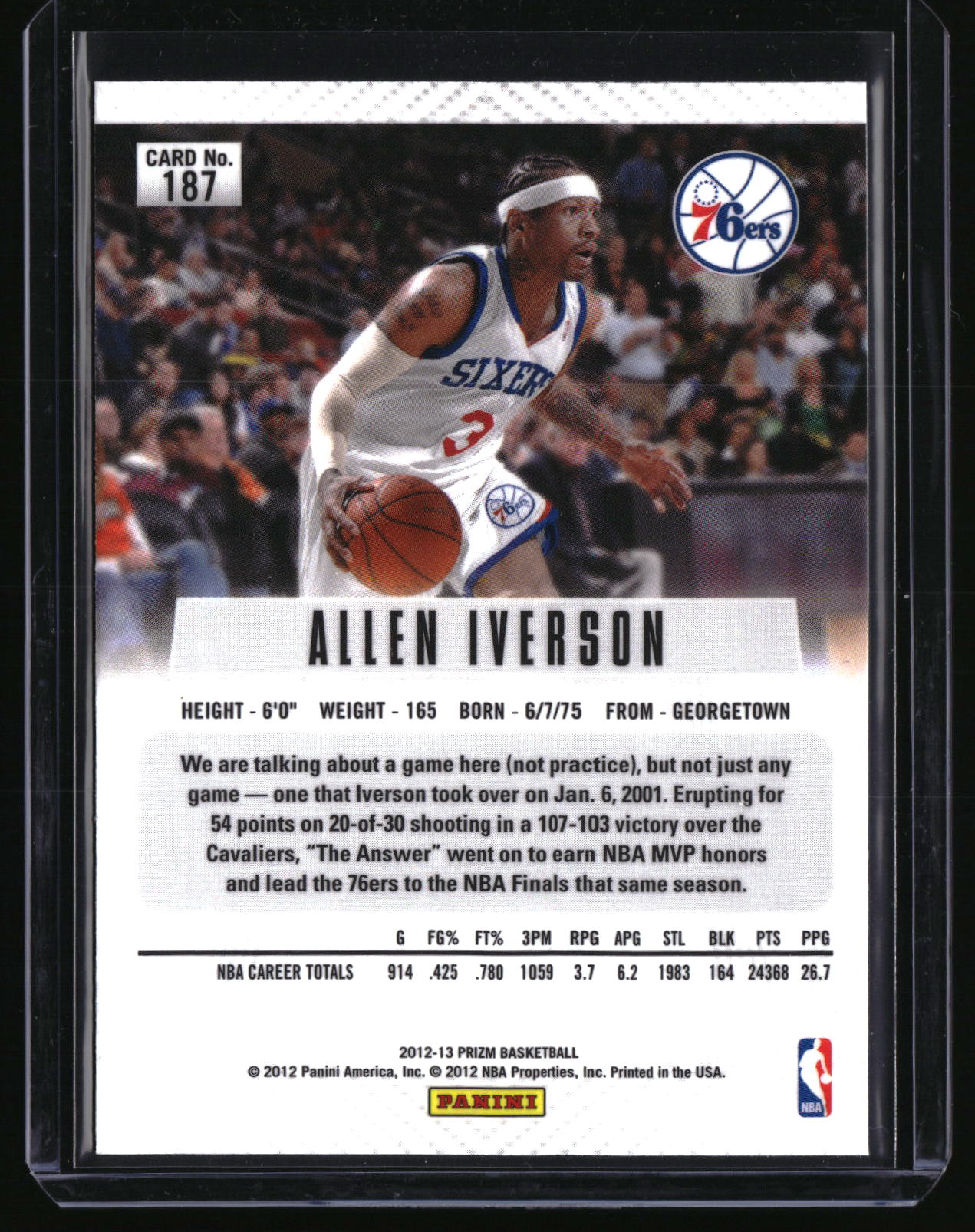 2012-13 Panini Prizm #187 Allen Iverson