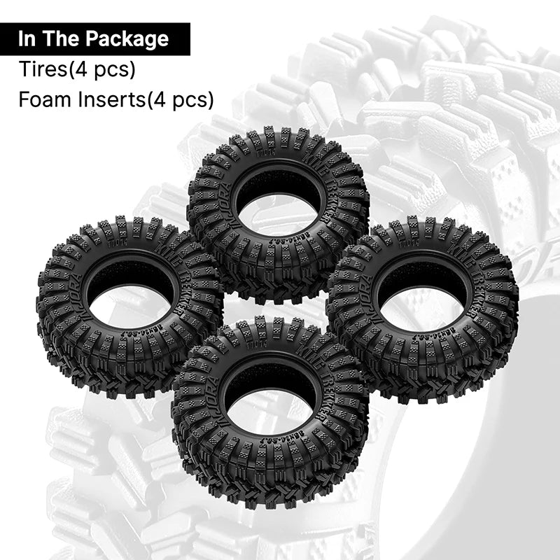 INJORA 0.7" 35*14mm King Trekker Tires for 1/30 SCX30 (T7014) (4)