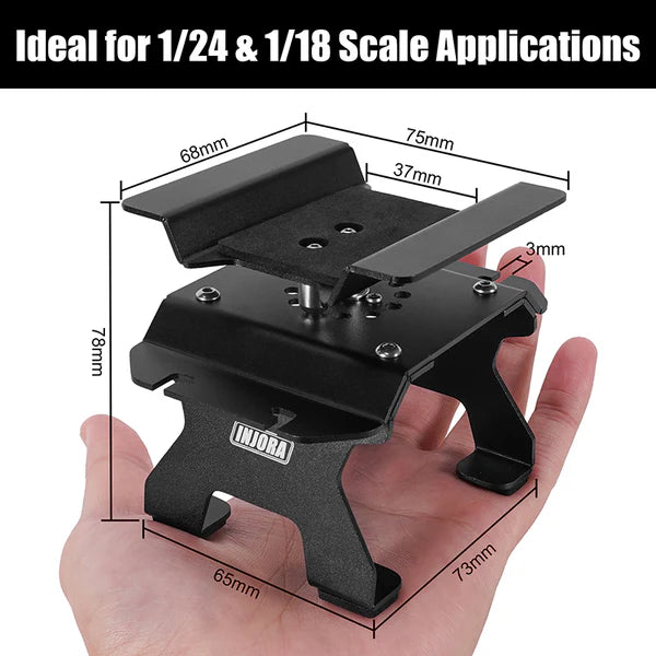 INJORA Aluminum RC Car Stand with Shock Holder for 1/24 1/18 RC Crawler