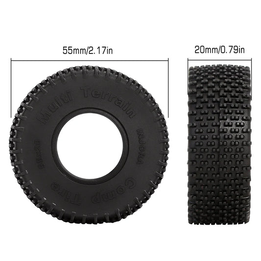 INJORA 1.0" 55*20mm Comp Pin Tires (T1013)