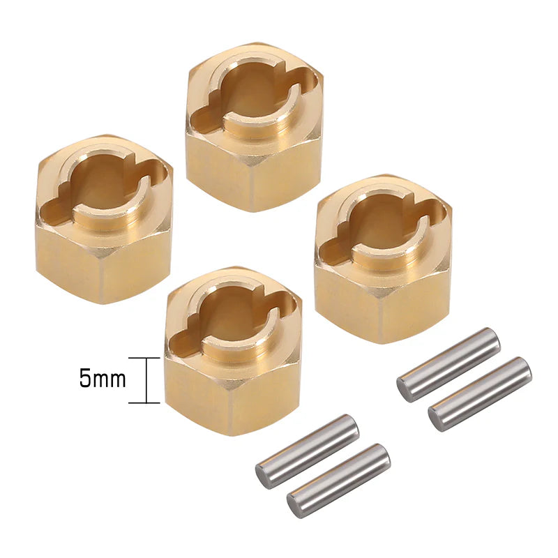 INJORA 4PCS 5/6/7/10mm Brass Wheel Hex Hub Extenders for 1/18 TRX4M Upgrade (4M-02)