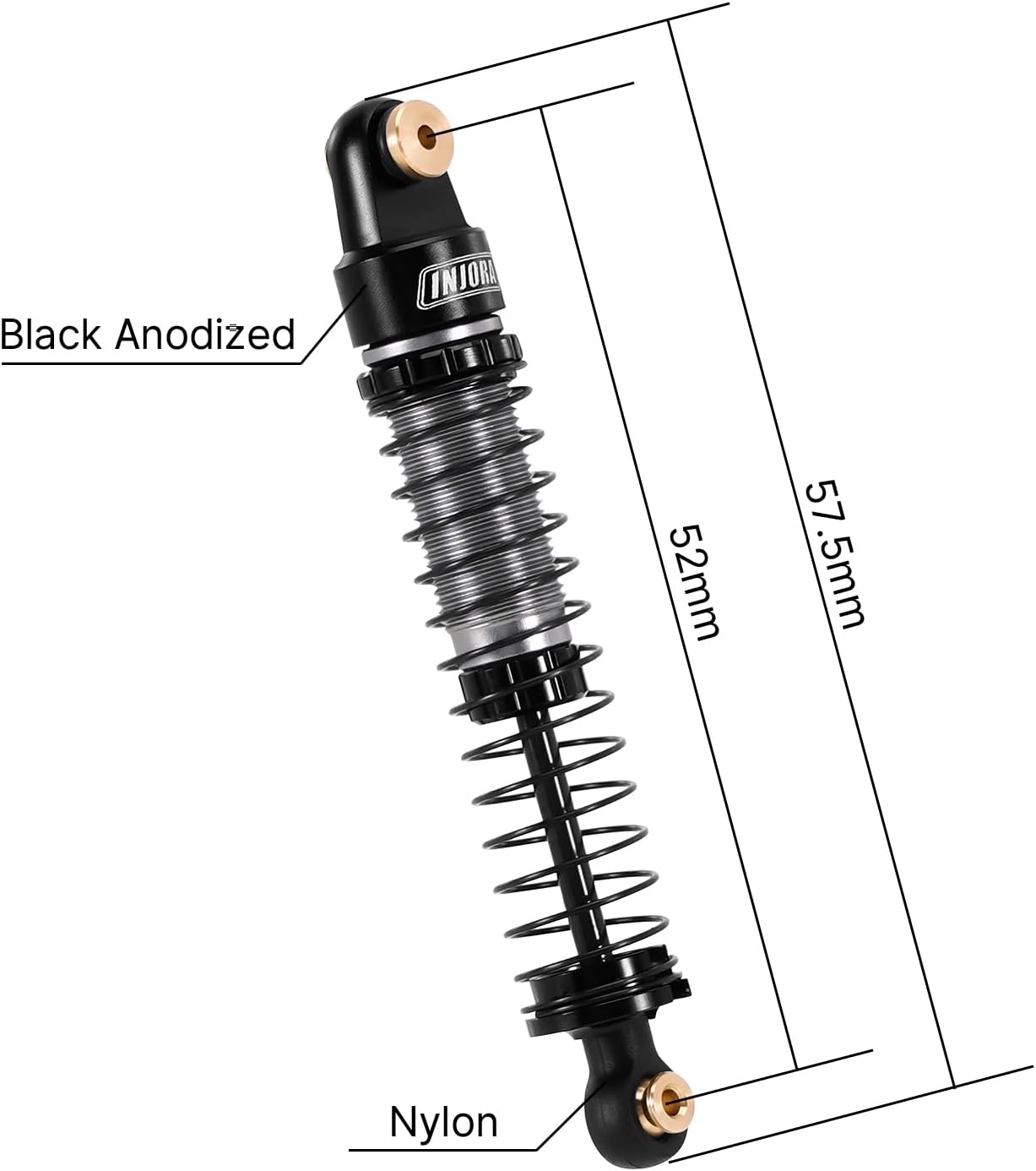 INJORA 52mm Big Bore Shock Absorber Oil Damper for 1/24 RC Crawler Axial AX24 Upgrade