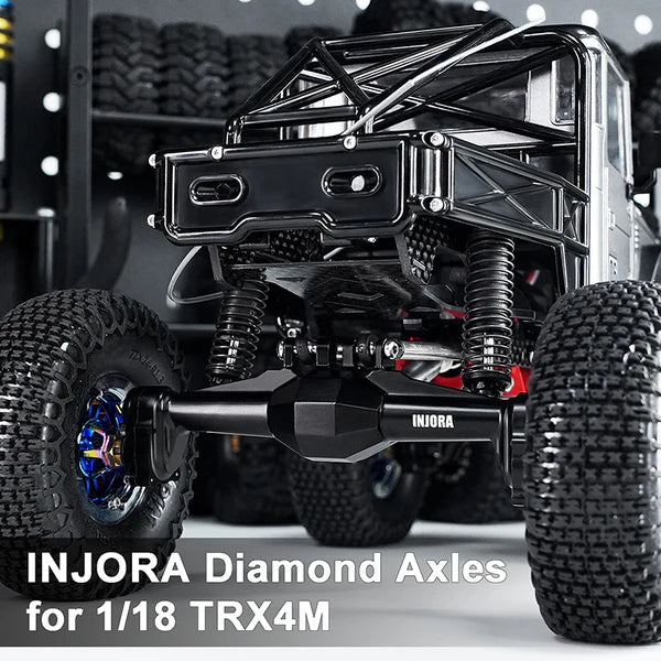 NJORA +5mm Diamond Portal Axles with Lay Down Servo Mount & Links for 1/18 TRX4M