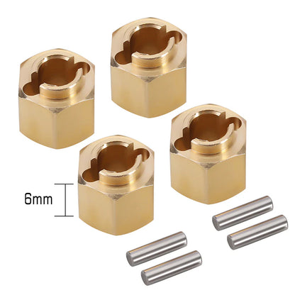 INJORA 4PCS 5/6/7/10mm Brass Wheel Hex Hub Extenders for 1/18 TRX4M Upgrade (4M-02)