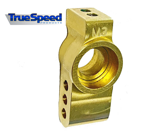 Custom Works BRASS TALL REAR HUB for METRIC BEARINGS, M3 (1PC)