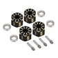 INJORA Black Brass Wheel Hex Hub Extenders for Axial SCX10 PRO SCX10 III UTB10 Capra