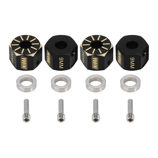 INJORA Black Brass Wheel Hex Hub Extenders for Axial SCX10 PRO SCX10 III UTB10 Capra