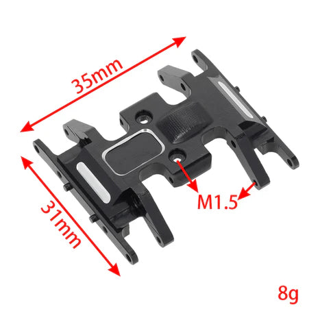 Meus Racing Center Transmission Skid Plate for Axial SCX24 90081 Wrangler - BLACK