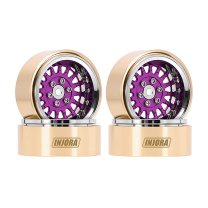 INJORA 1.3" ModuWheel Brass & Aluminum Wheels for 1/18 1/24 RC Crawlers