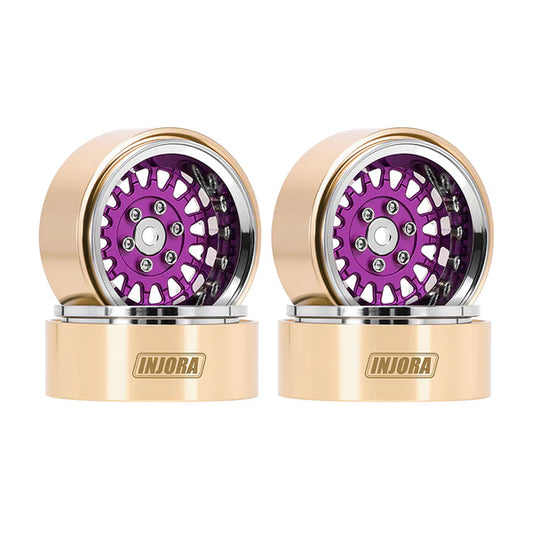 INJORA 1.3" ModuWheel Brass & Aluminum Wheels for 1/18 1/24 RC Crawlers