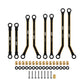 NJORA 8PCS 37g Heavy Brass High Clearance Chassis 4 Links Set for SCX24 C10 JLU Bronco Base Camp 4Runner