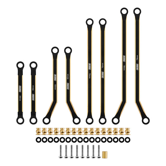 INJORA 8PCS 43g Heavy Brass High Clearance Chassis 4 Links Set for Axial SCX24 Gladiator Power Wagon