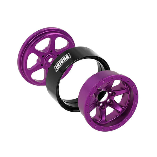 INJORA 1.3" Aluminum Beadlock Wheels offset -4.05mm for 1/24 1/18 RC Crawlers (W1309)