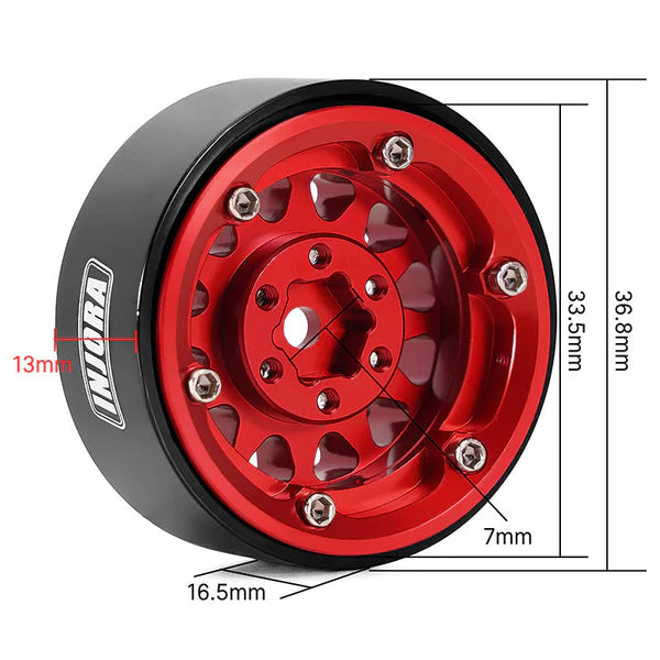 INJORA 1.3" Aluminium Beadlock Wheels for 1/24 1/18 RC Crawler (W1311)