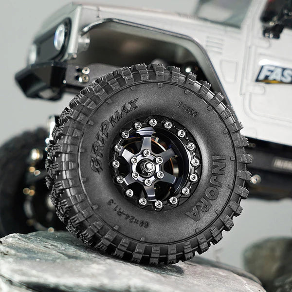 INJORA 1.3" -5.25mm Offset Aluminium Beadlock Wheels for 1/24 1/18 RC Crawler (W1313)
