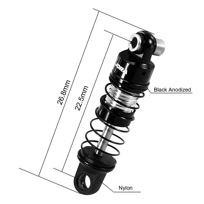 INJORA 22.5mm Aluminum Oil Shocks for 1/30 Axial SCX30 SKU: SCX30-07BS