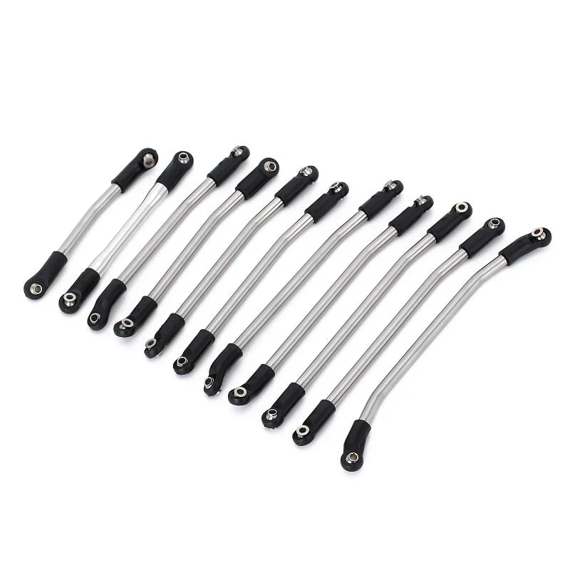 INJORA 11Pcs/Set 313mm Wheelbase Stainless Steel Links Set for SCX10 II 90046