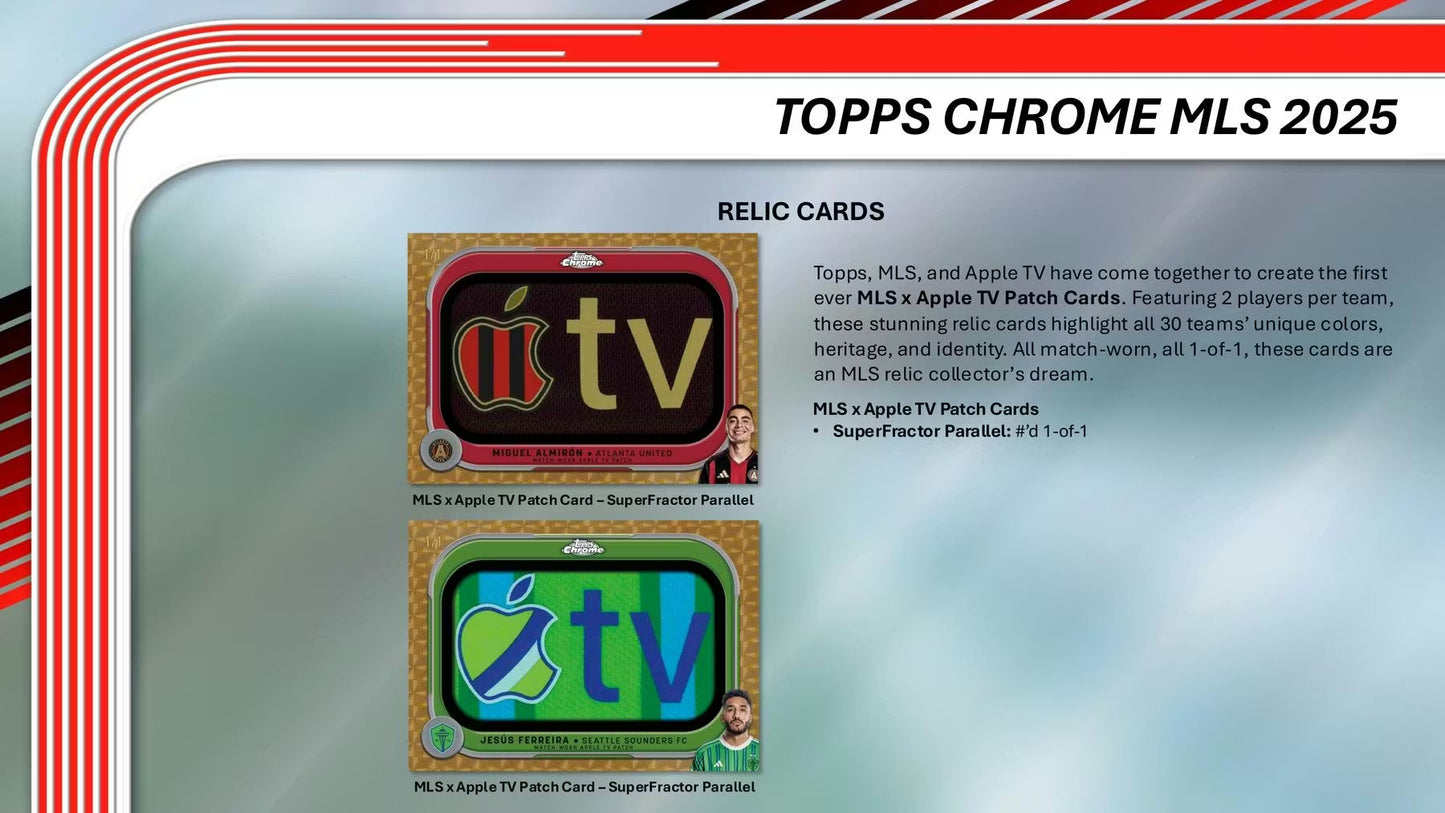 2025 Topps MLS Major League Soccer Chrome Hobby Box