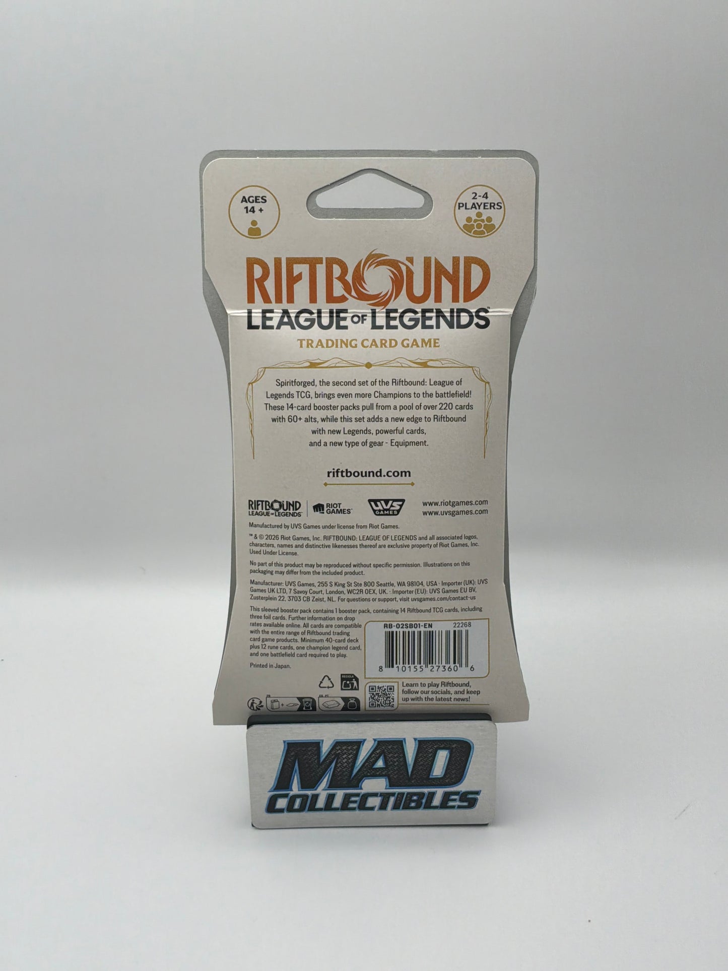 Riftbound League Of Legends Spiritforged Sleeved Booster Pack
