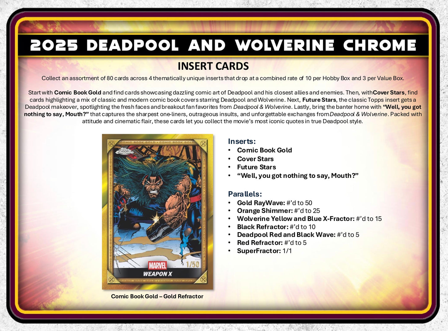 2025 Topps Chrome Marvel Deadpool Blaster Box