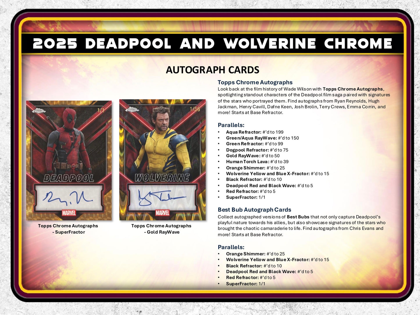 2025 Topps Chrome Marvel Deadpool Blaster Box