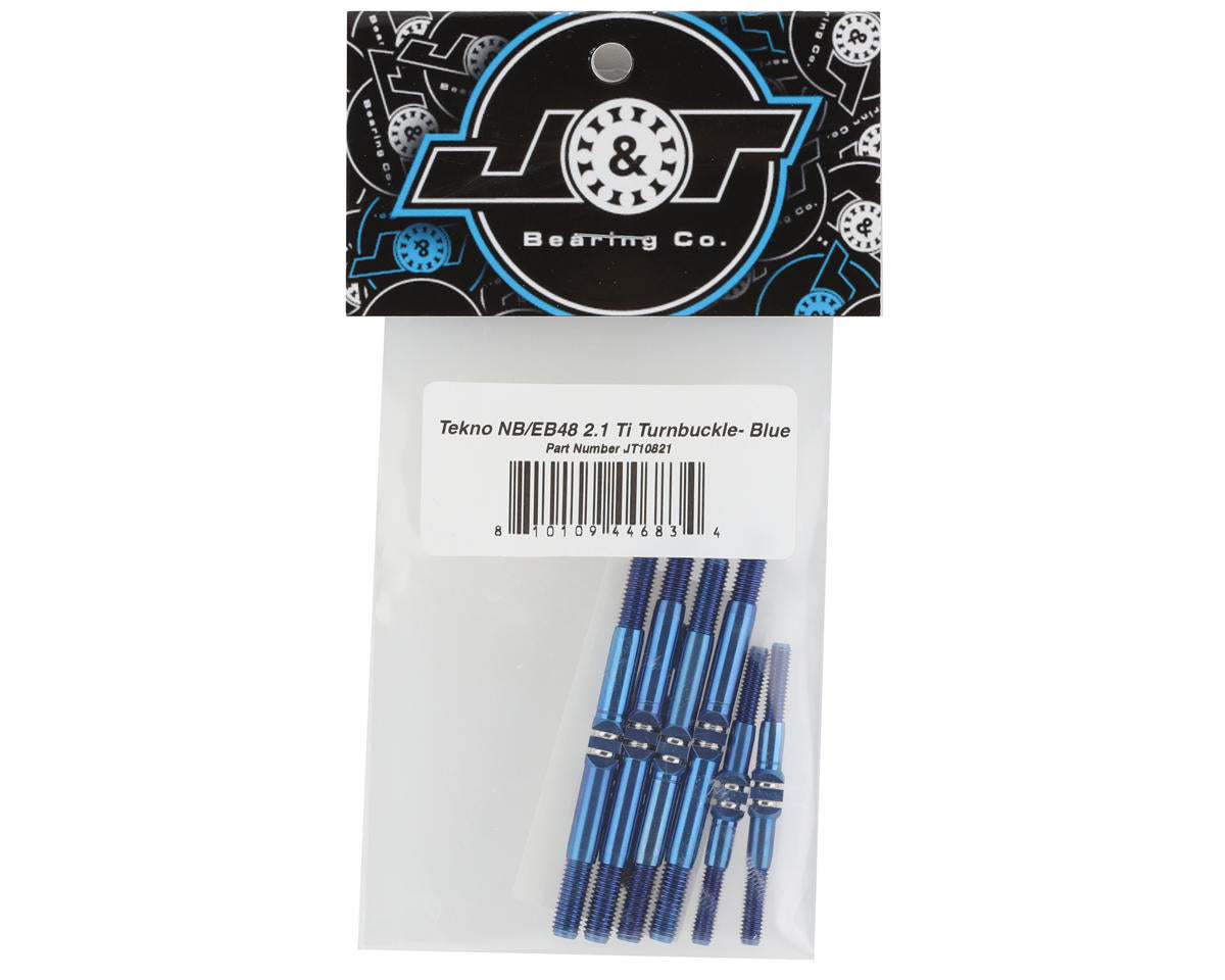 J&T Bearing Co. Tekno NB48 2.1/EB48 2.1 Titanium "Milled" Turnbuckle Kit (Blue)
