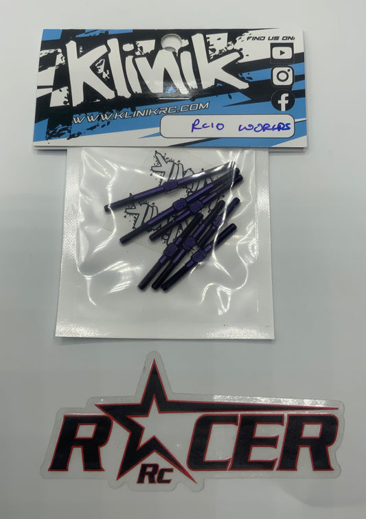 Klinik RC RC10 Gold Pan/Worlds Titanium Turnbuckle Set (7pcs) 3mm