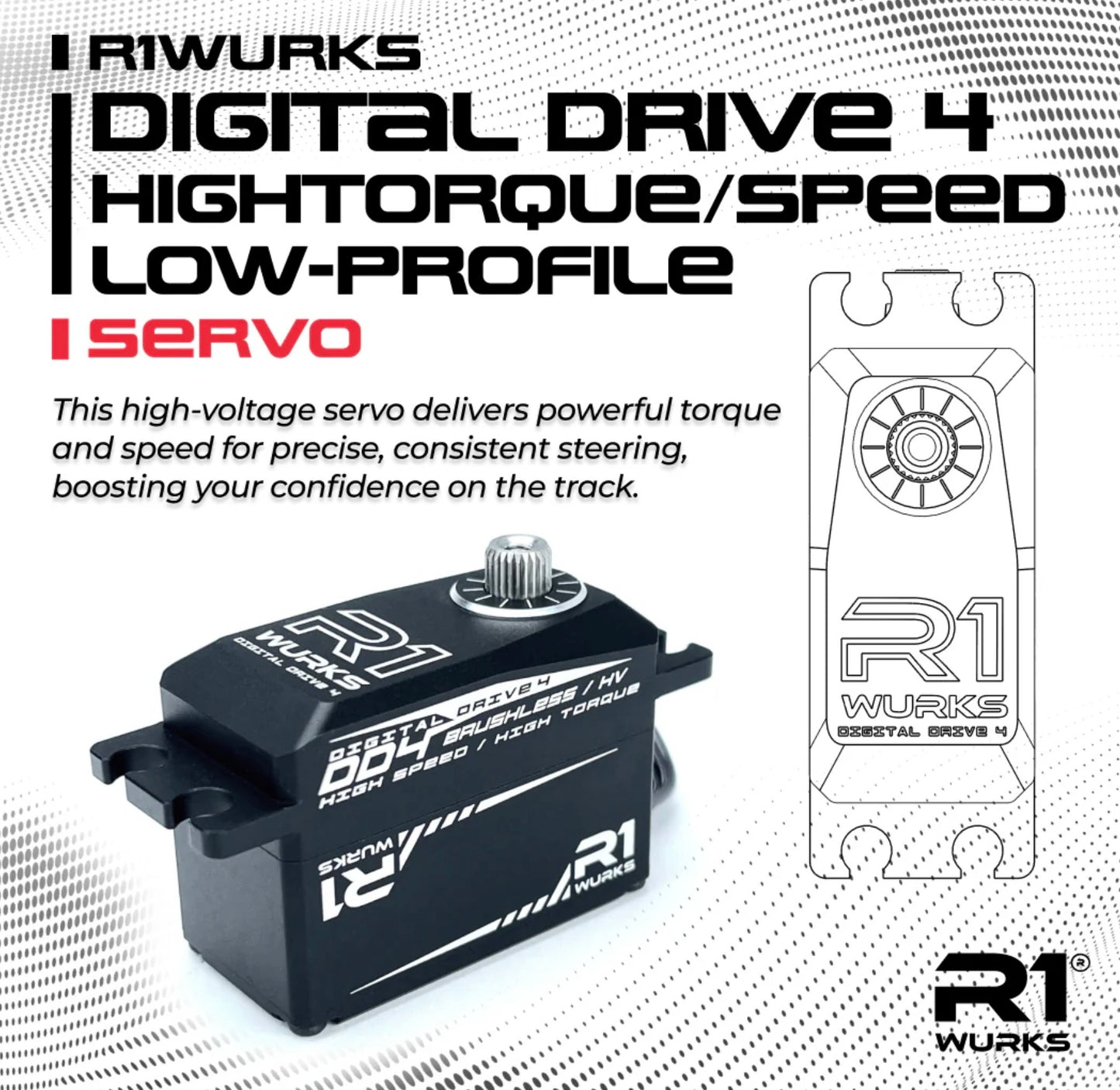 R1WURKS DD4 High Torque/Speed Low-Profile Servo