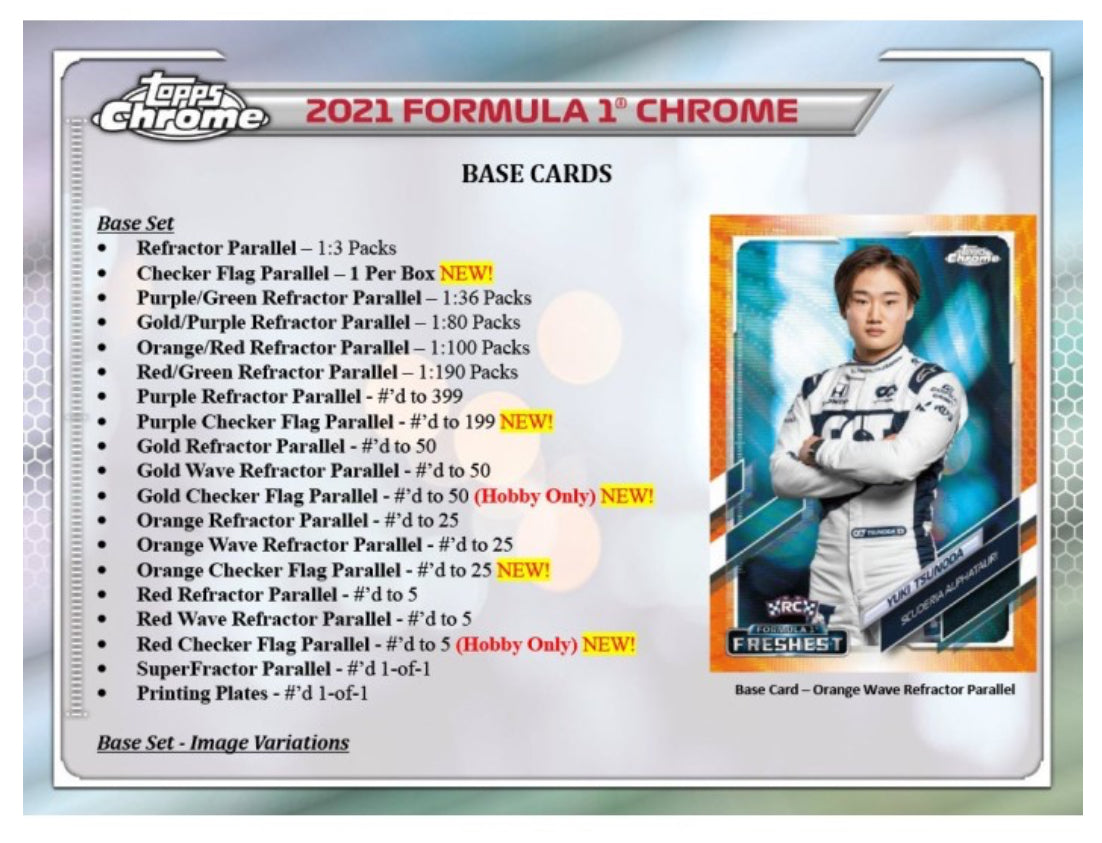 2021 Topps Chrome Formula 1 F1 Racing Hobby Box