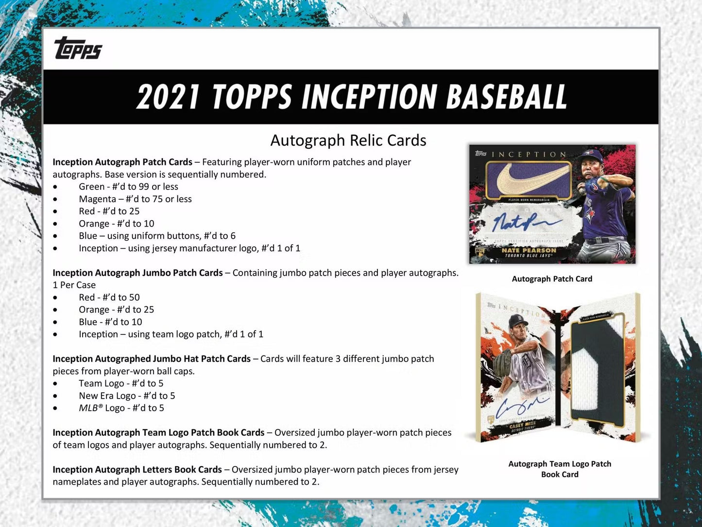 2021 Topps Inception Baseball Hobby Box