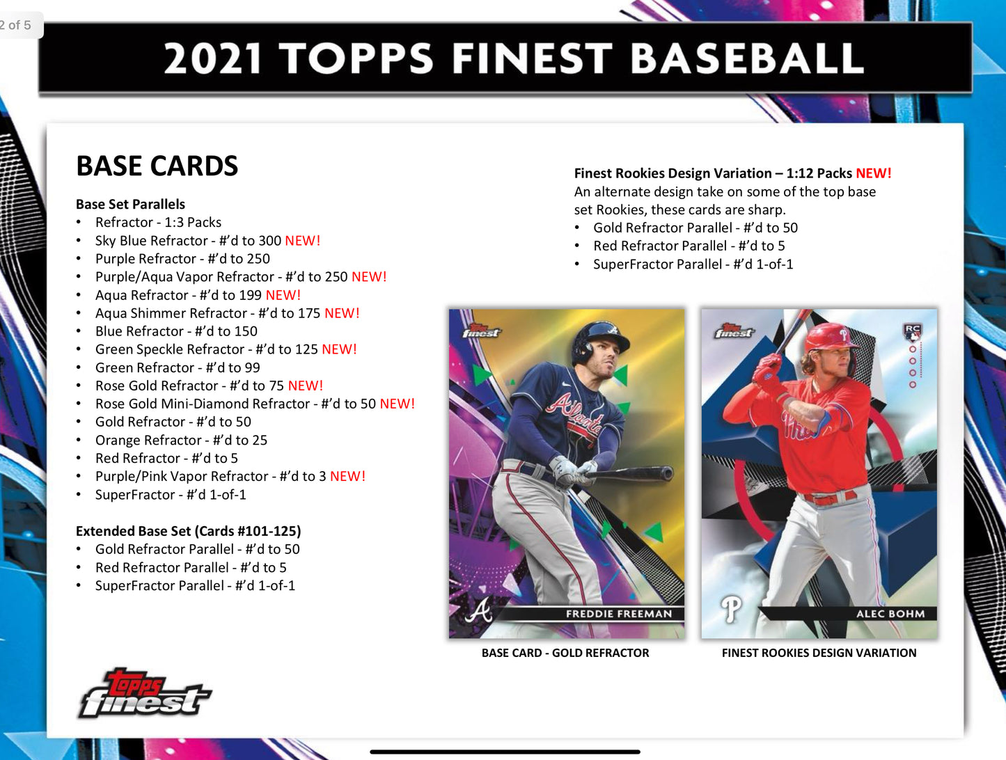2021 Topps Finest Baseball Hobby Box