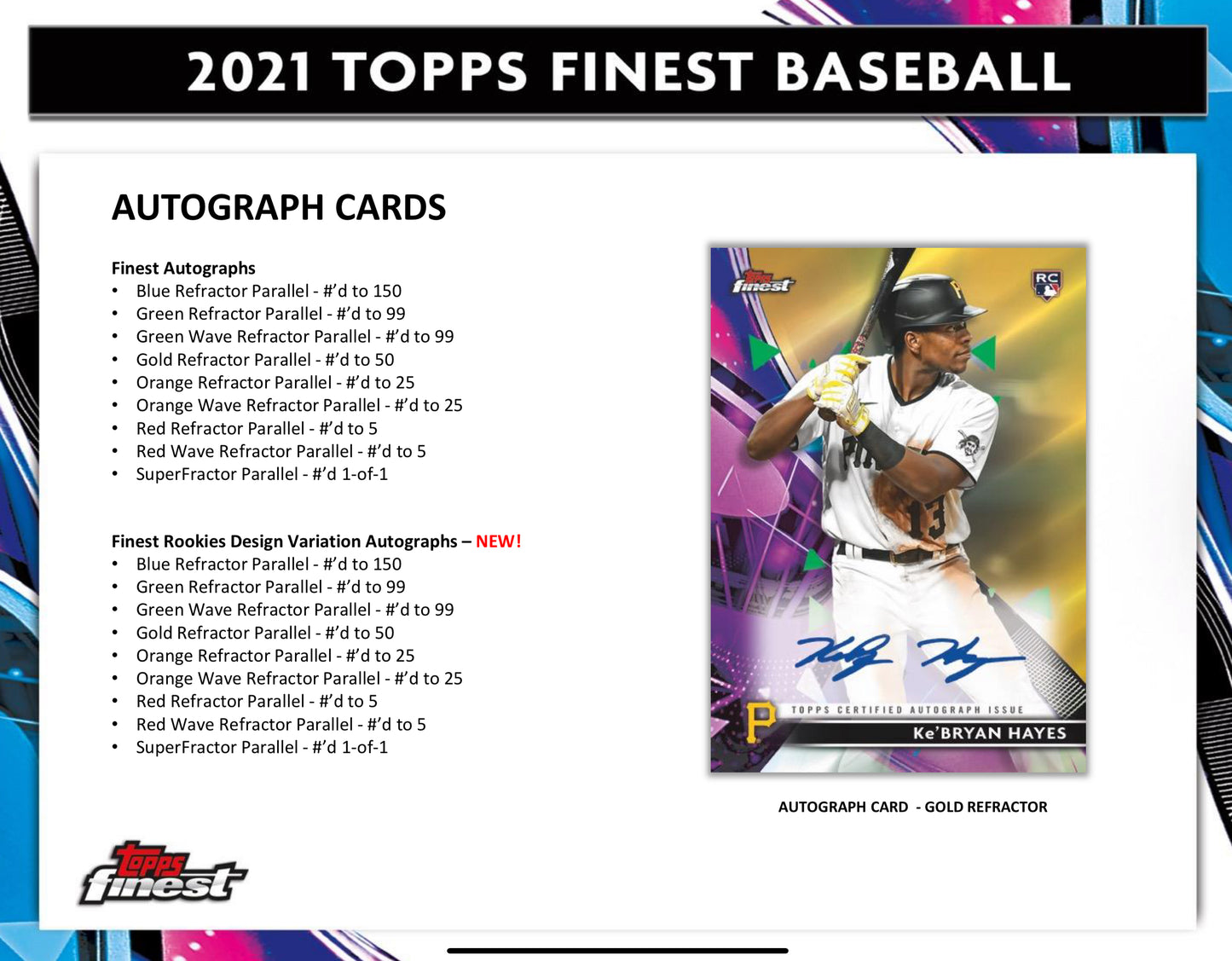 2021 Topps Finest Baseball Hobby Box