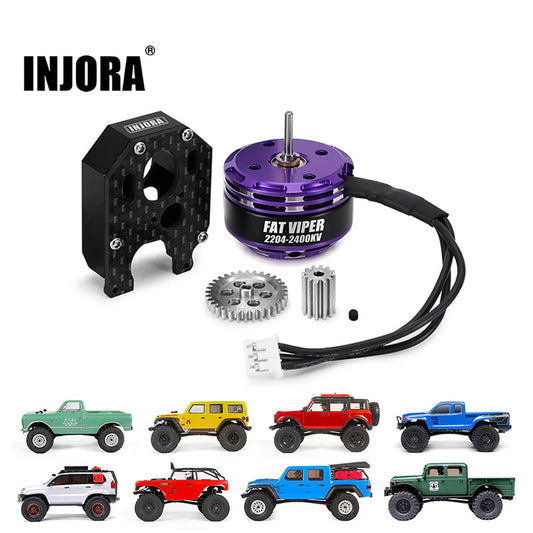 INJORA Fat Viper 2204 Brushless Outrunner Motor with Mount for 1/24 SCX24