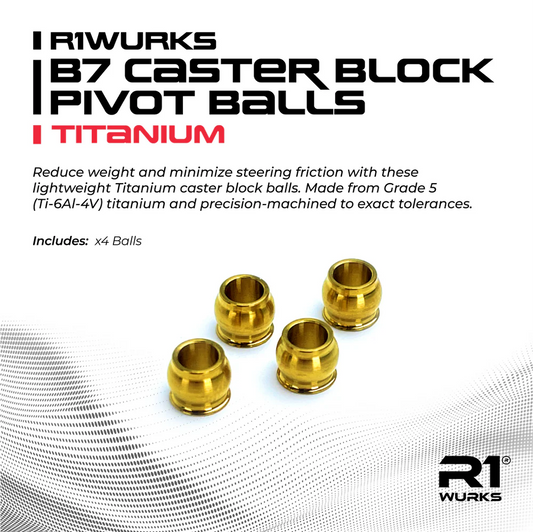 R1WURKS (B7 Series) Caster Block Pivot Balls, Titanium