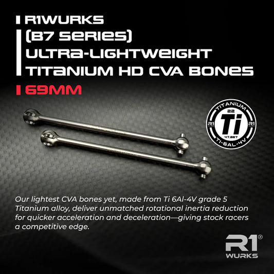 R1WURKS (B7 Series) Ultra-lightweight Titanium HD CVA Bones, 69mm