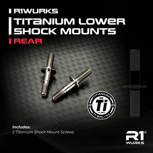 R1WURKS Titanium Lower Shock Mounts, Rear
