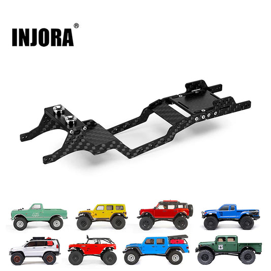 INJORA Universal LCG Carbon Fiber Chassis Frame Kit for 1/24 SCX24 SKU: SCX24-182