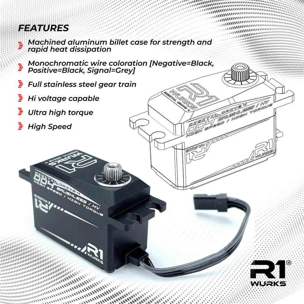 R1WURKS DD4 High Torque/Speed Low-Profile Servo