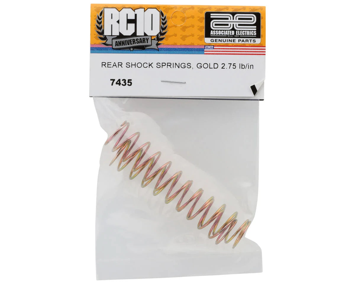 Team Associated RC10/RC10T Rear Shock Springs (2.75lb/Gold) (2)