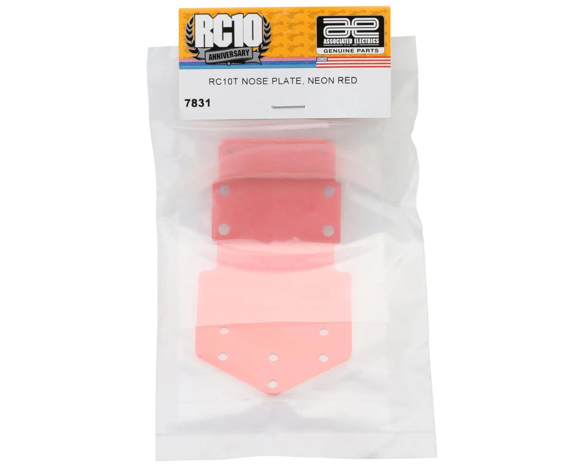 Team Associated RC10T Cliff Lett "Team Moo" Nose Plate (Neon Red)